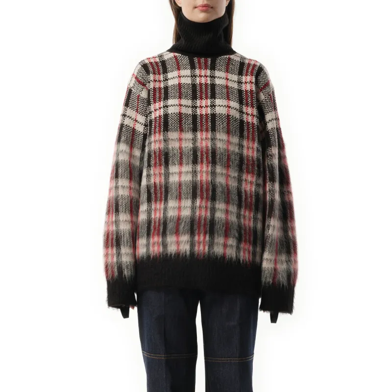 HK Chunky Sweater in Red Check sold by MARAIS