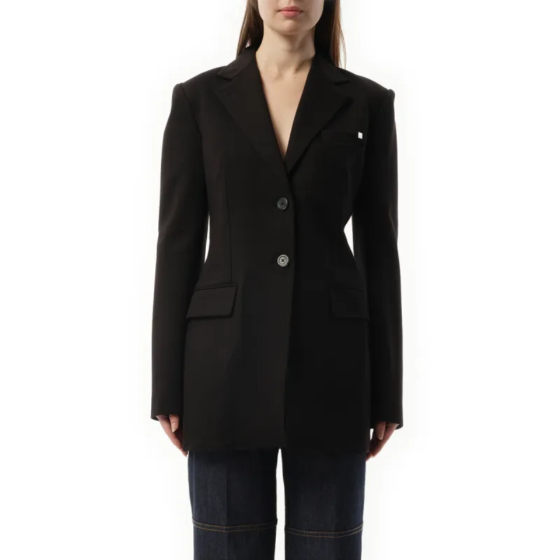 Waisted Zip Blazer in Black sold by MARAIS