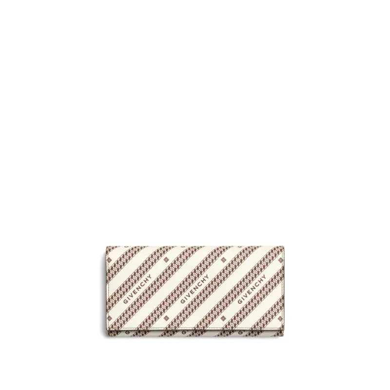Bond Flap Wallet in Chain Coated Canvas in Beige sold by MARAIS