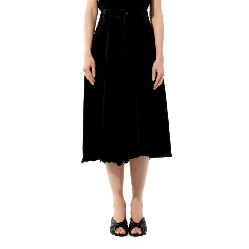 Front Kick Skirt in Black sold by MARAIS