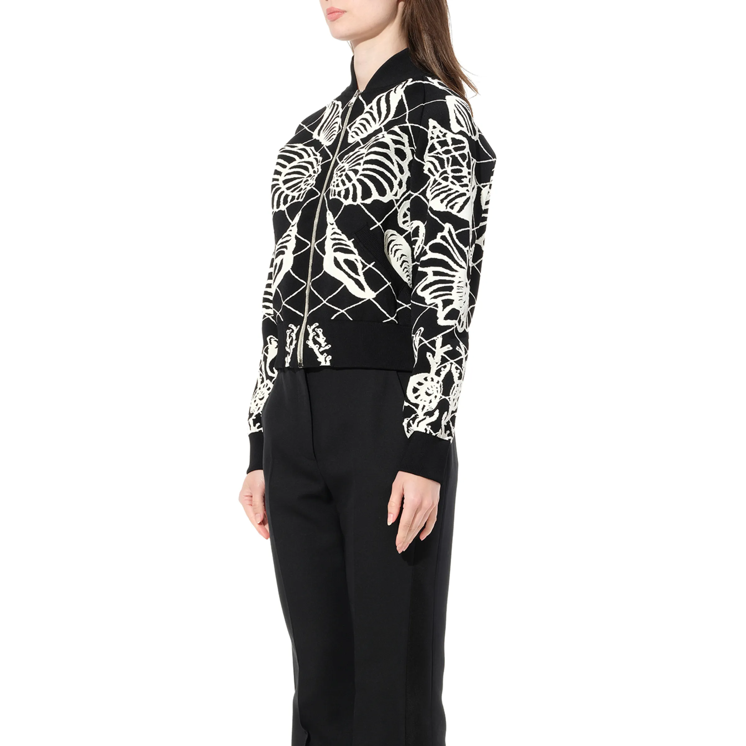 Bomber Jacket in Black/Ivory sold by MARAIS product image thumbnail 5