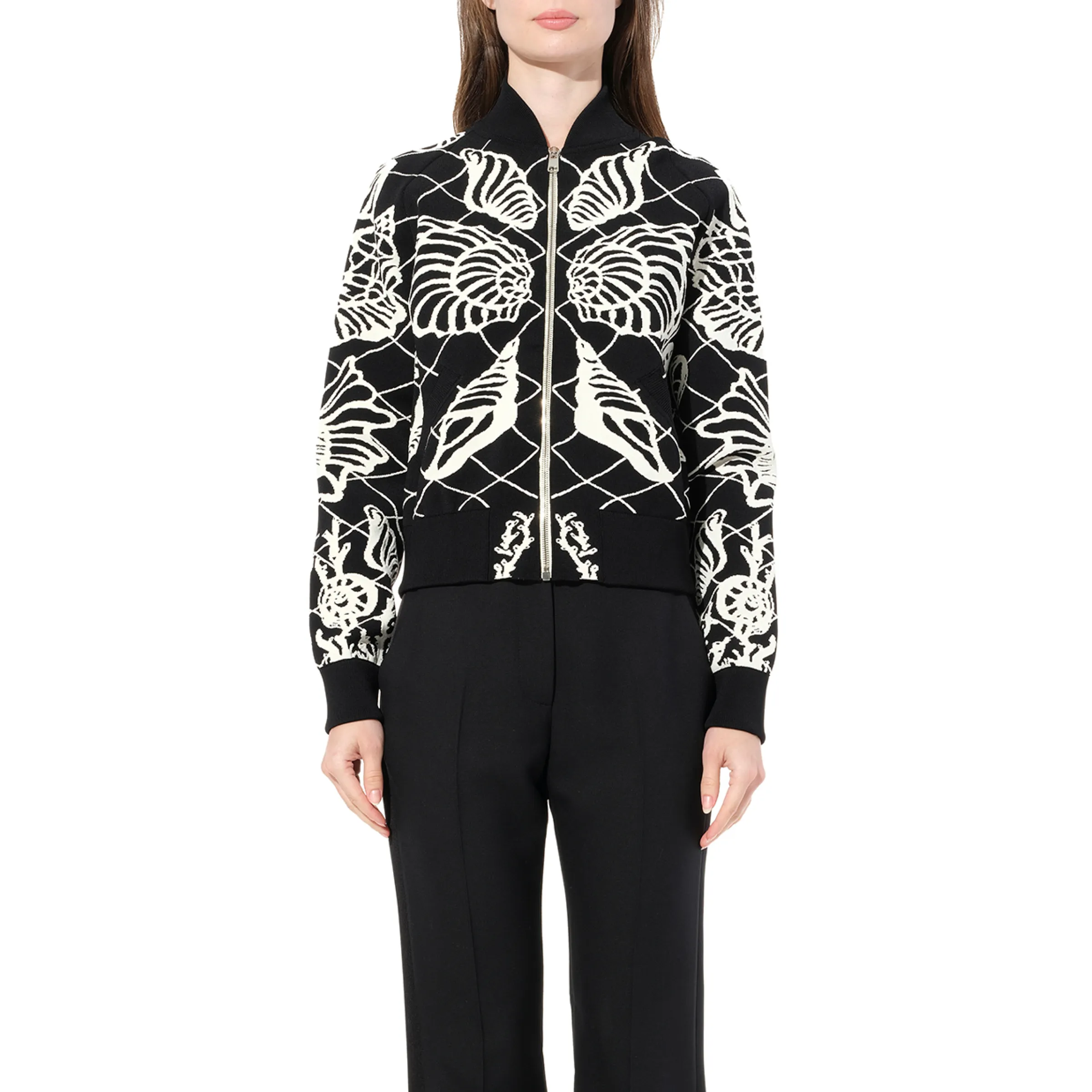 Bomber Jacket in Black/Ivory sold by MARAIS