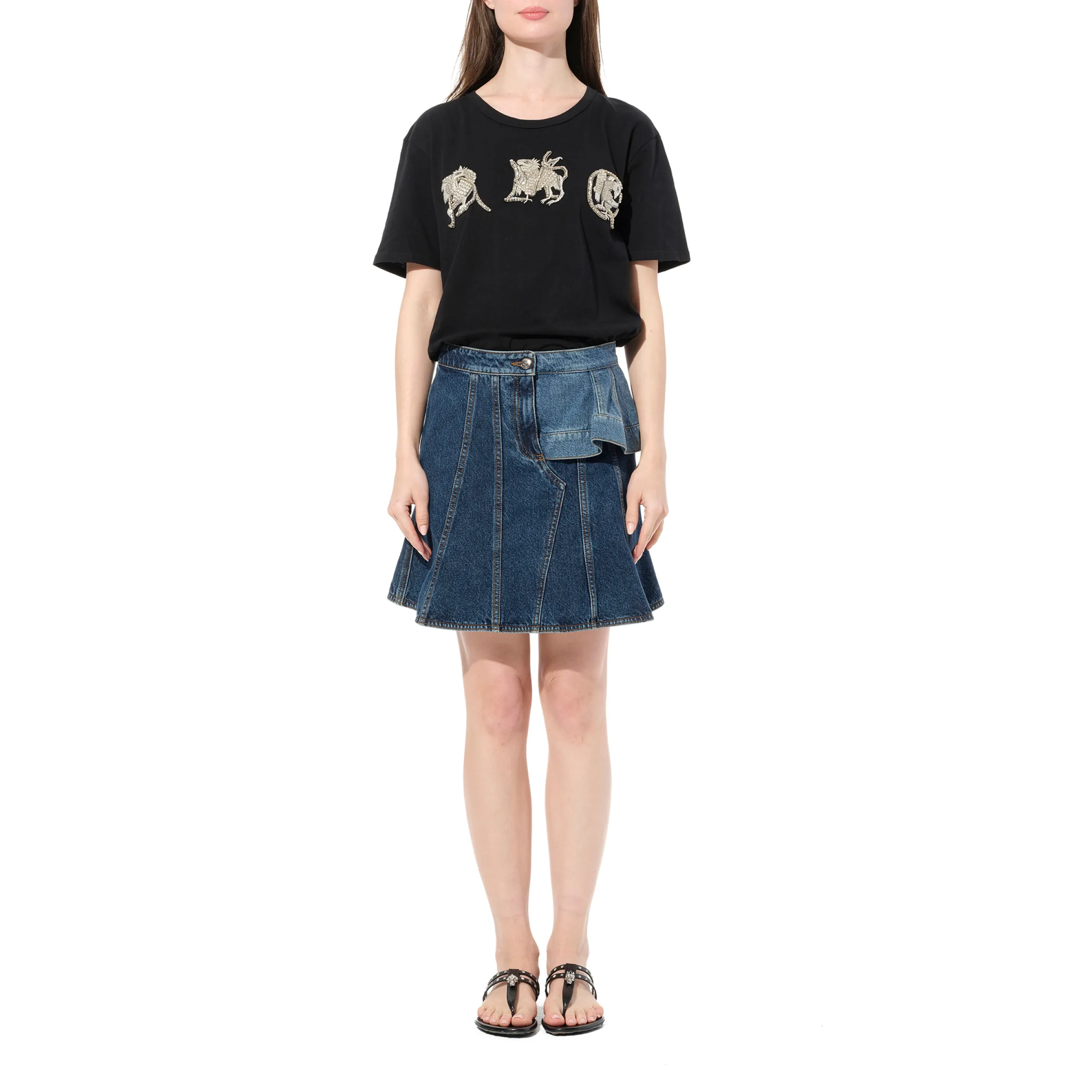 Denim Dark Skirt in Blue sold by MARAIS product image thumbnail 4