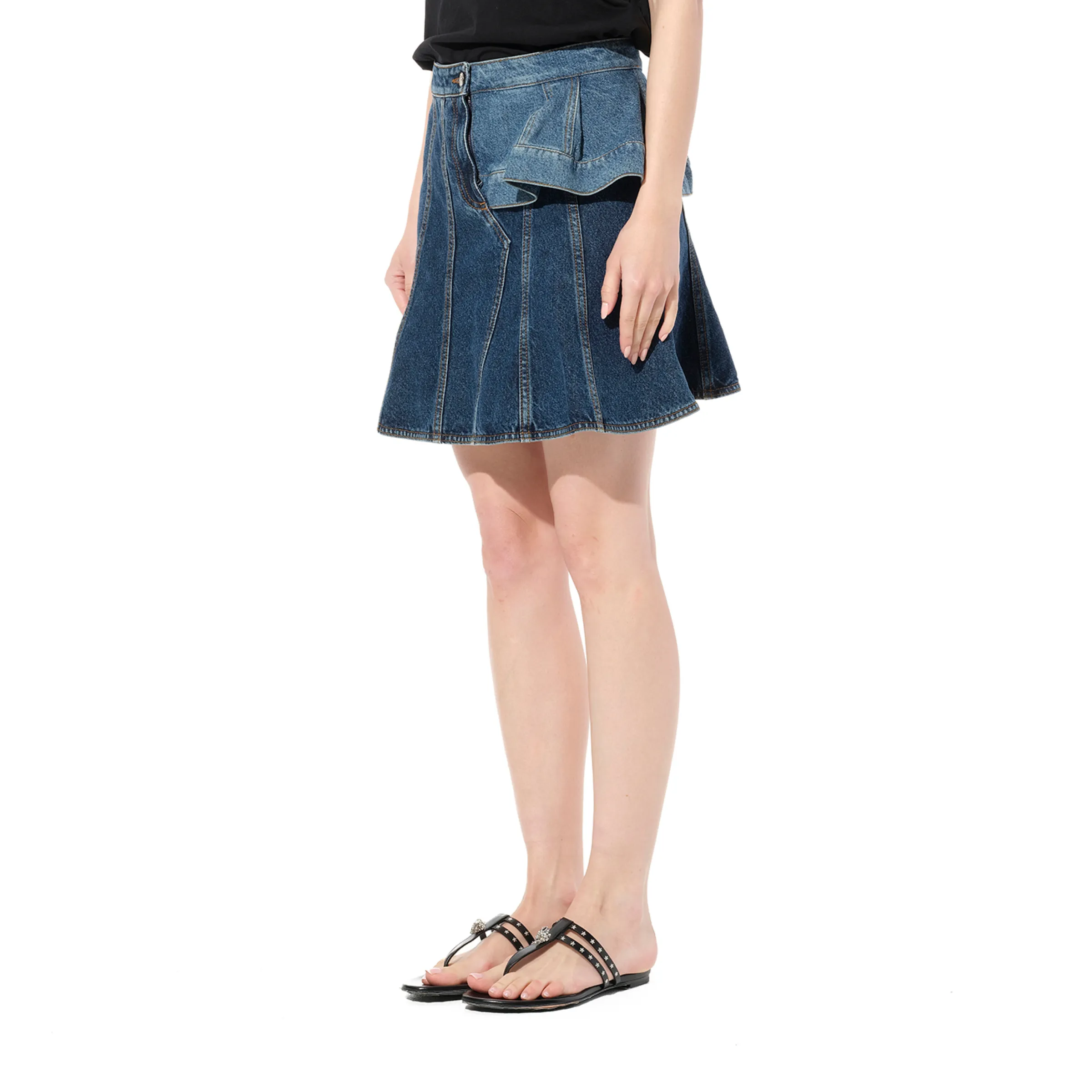 Denim Dark Skirt in Blue sold by MARAIS product image thumbnail 5