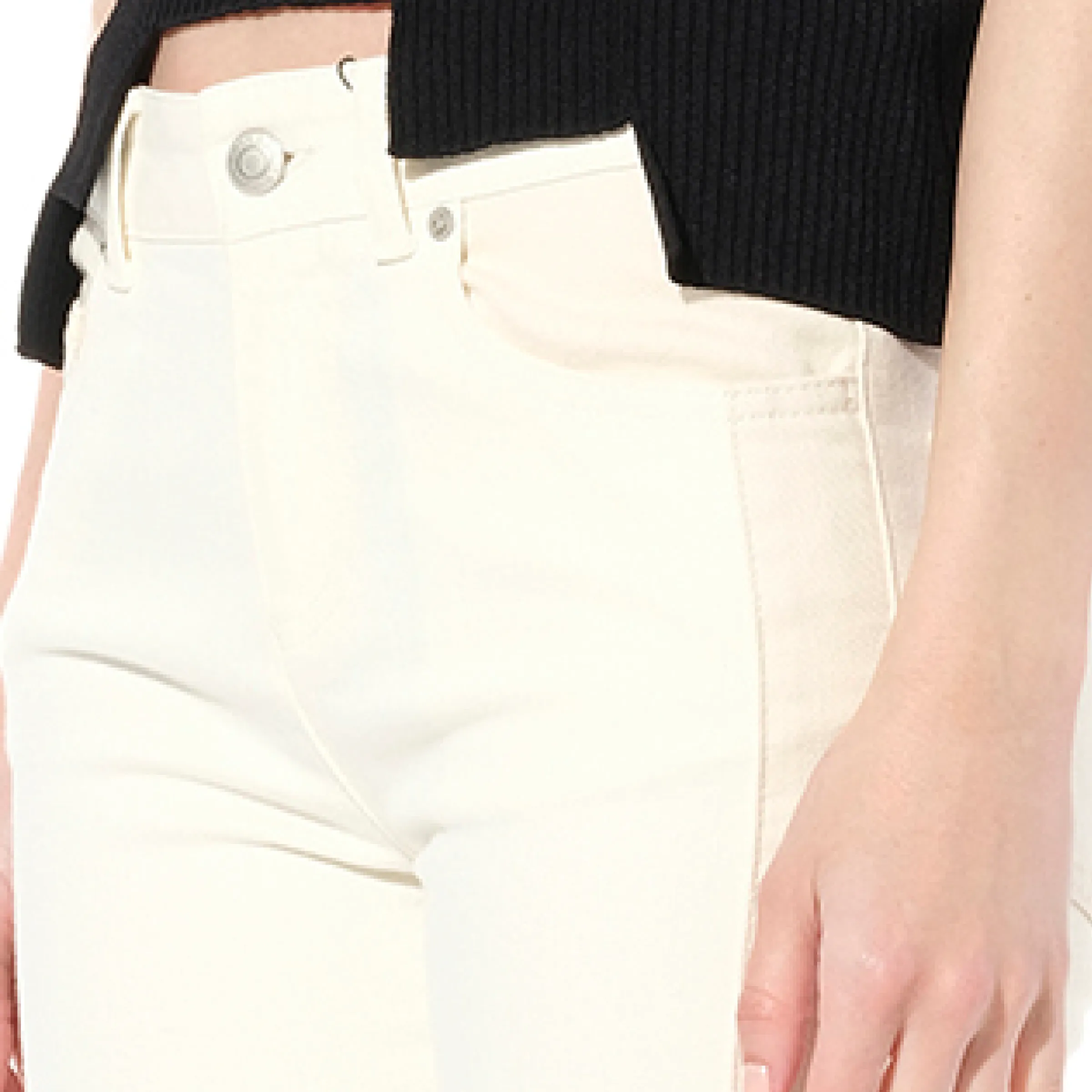 Patch Denim Pants in Ecru sold by MARAIS product image thumbnail 3