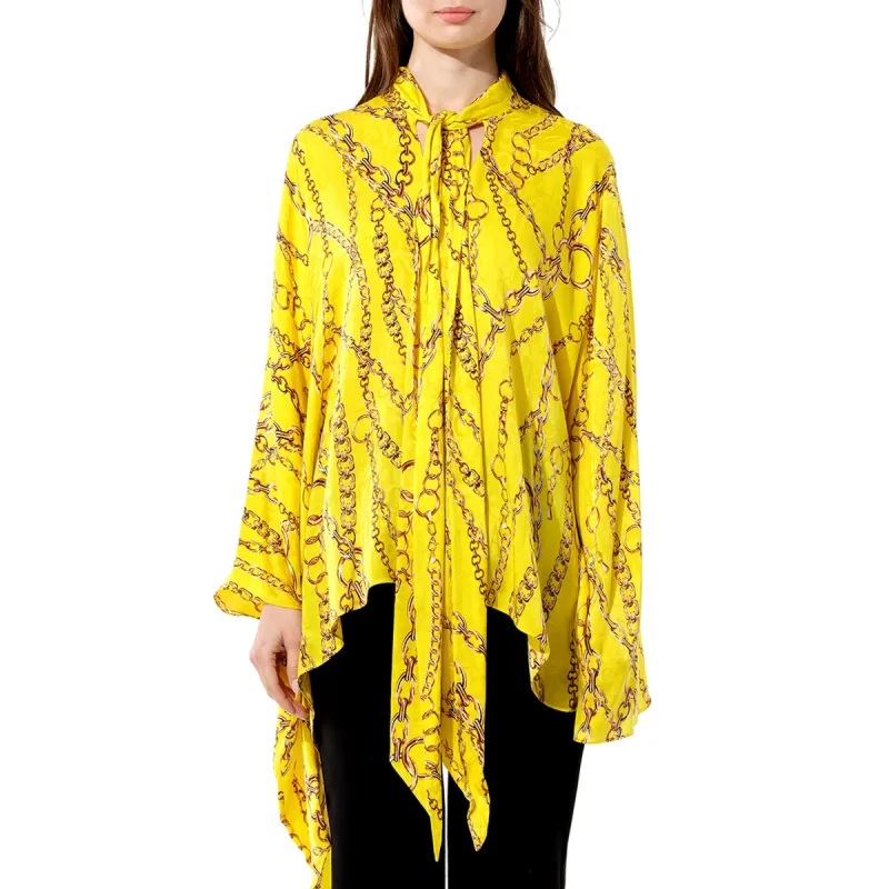 Draped Vareuse Top in Yellow sold by MARAIS