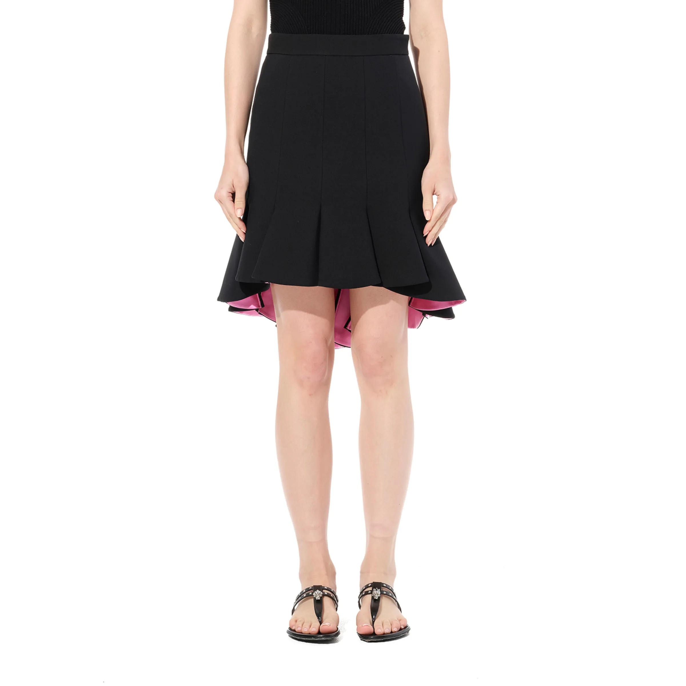 Wool Silk Skirt in Black sold by MARAIS