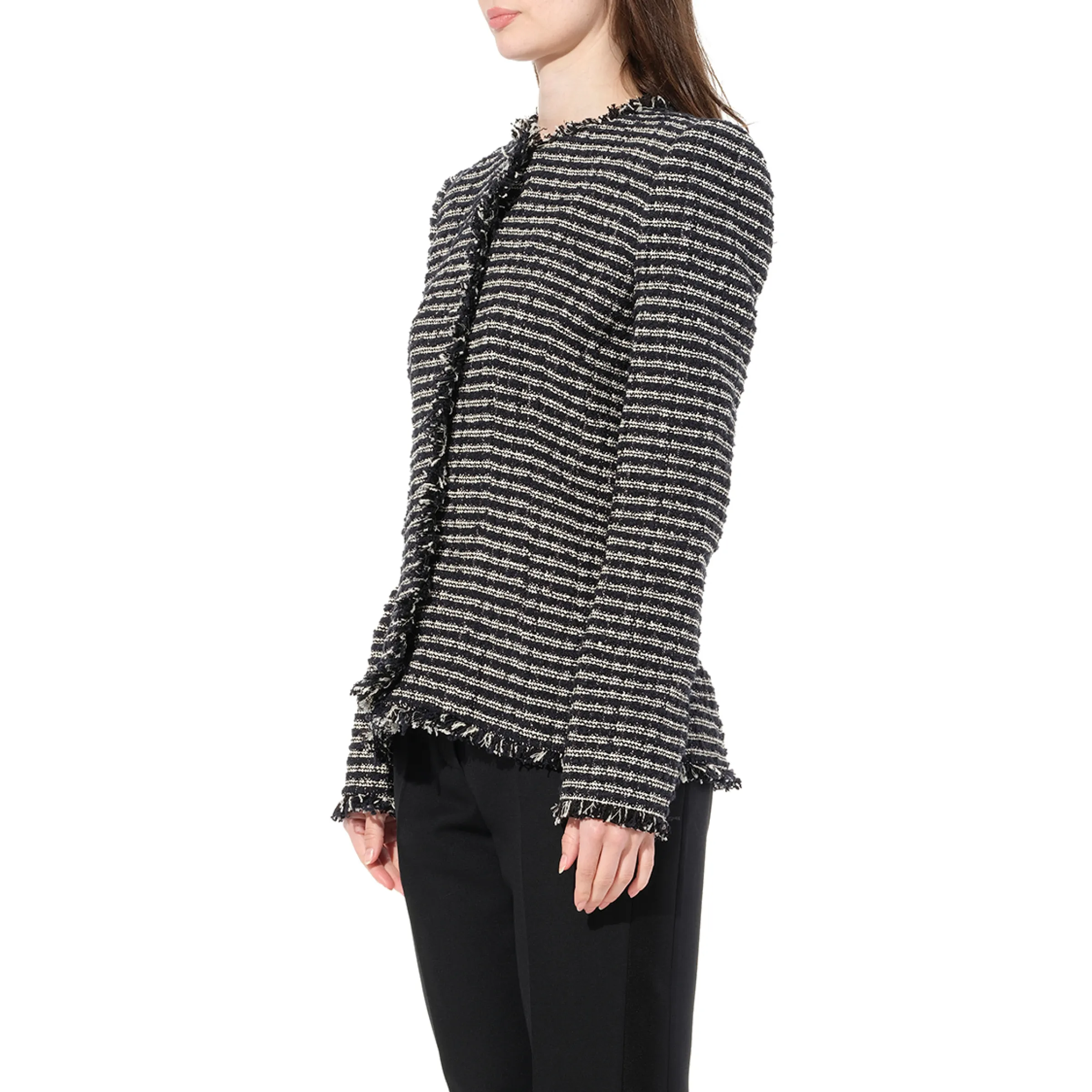 Boucle Tweed Jacket in Black/Ivory sold by MARAIS product image thumbnail 5
