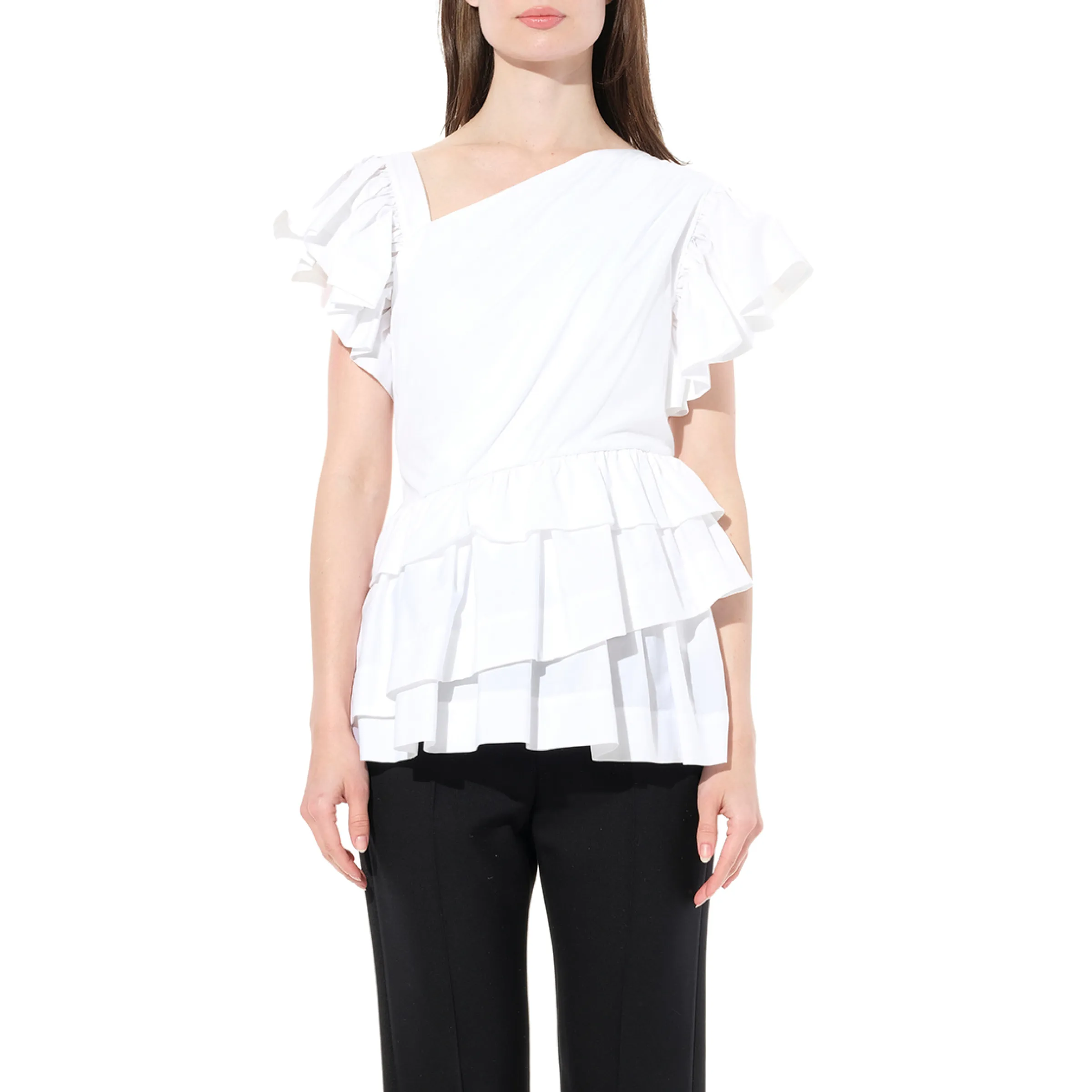 Shoulder Top in White sold by MARAIS