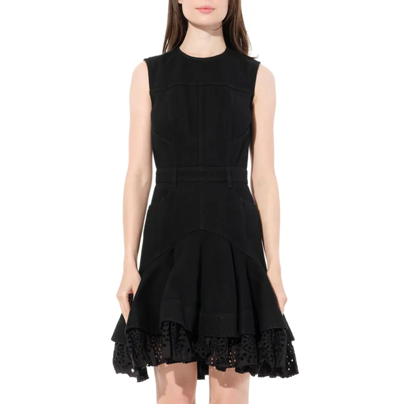 Mini Denim Dress in Black sold by MARAIS