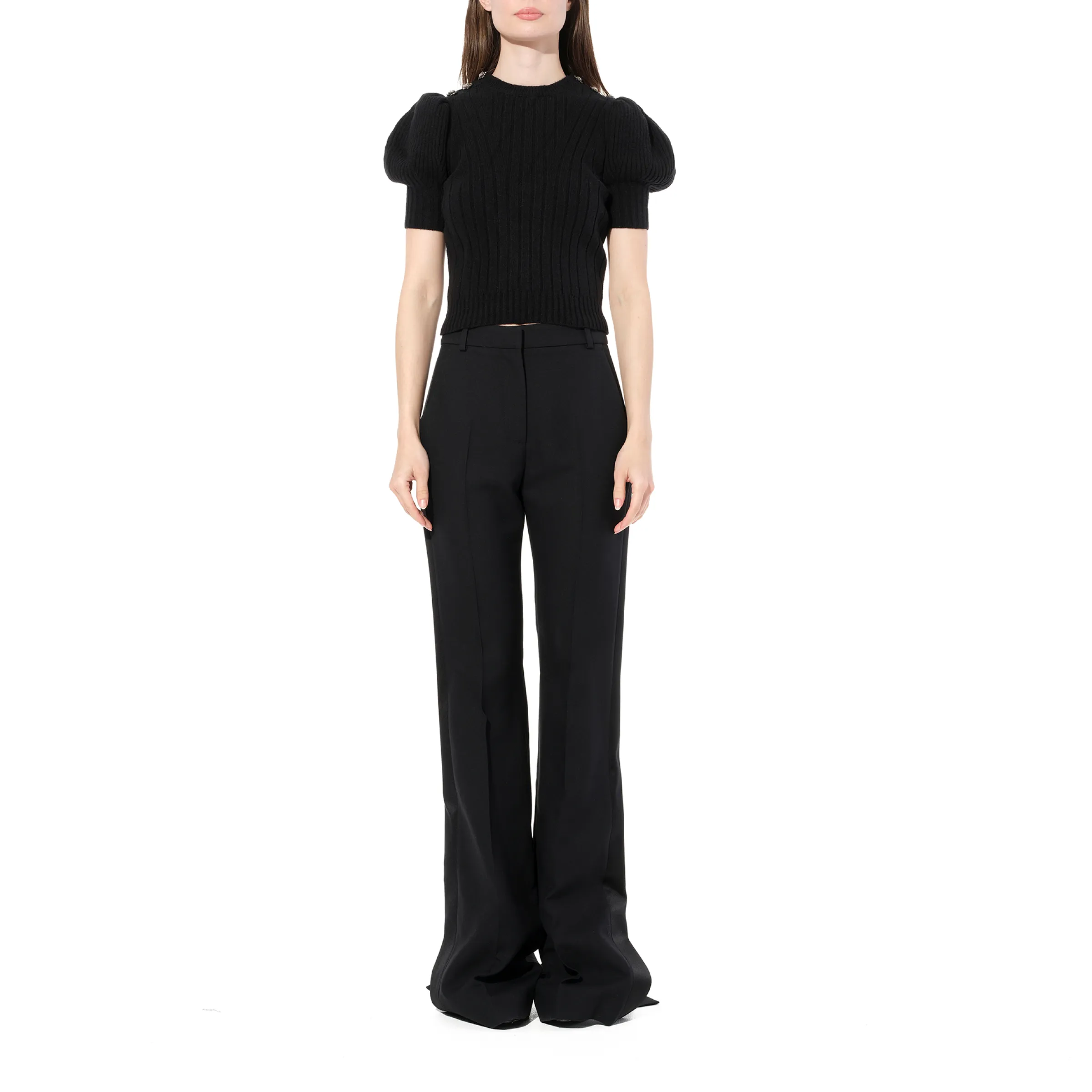 Ribbed Top with Jewel in Black sold by MARAIS product image thumbnail 4