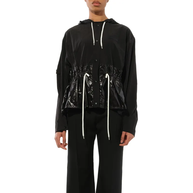 Matte And Nylon Windbreaker Jacket in Black made by Givenchy