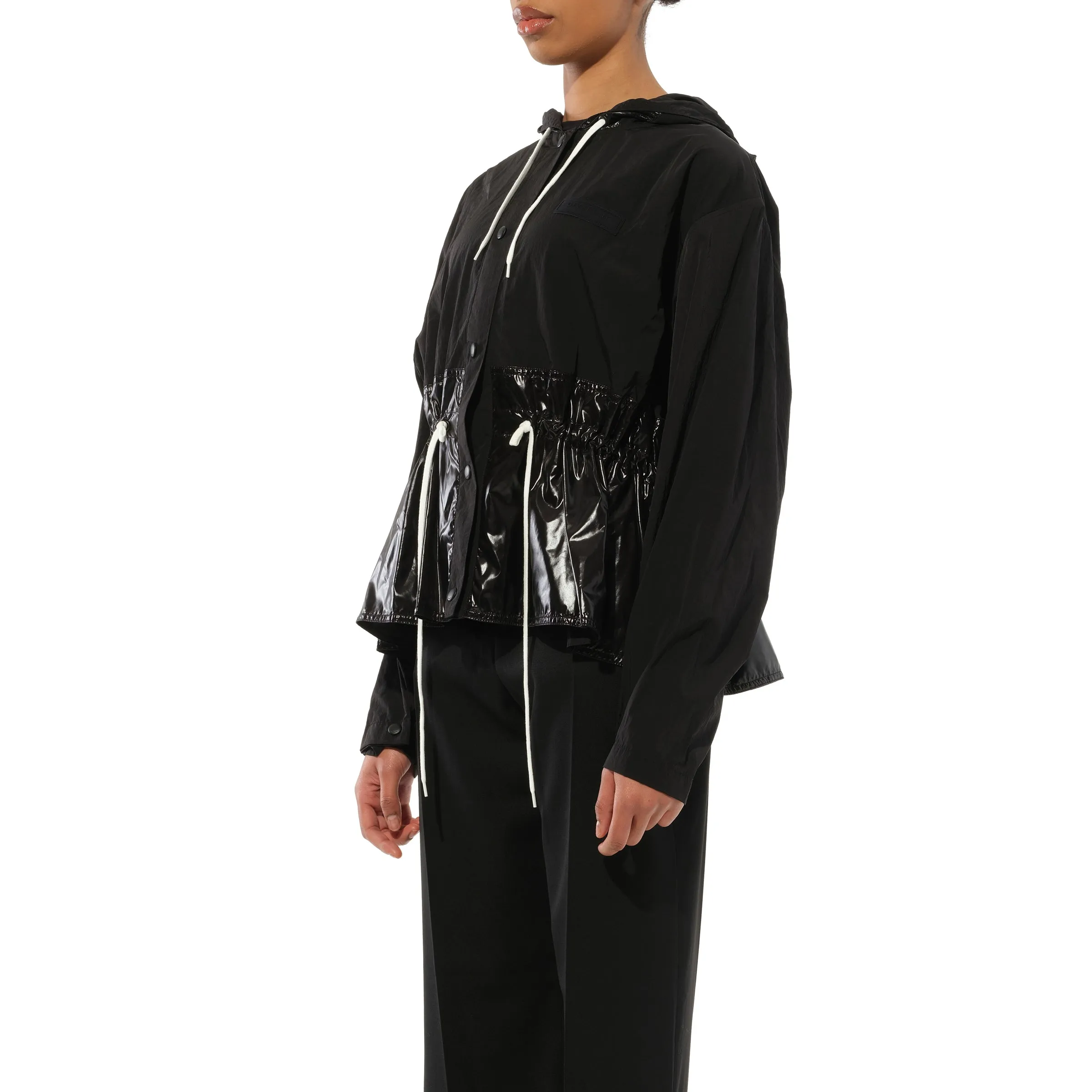 Matte And Nylon Windbreaker Jacket in Black sold by MARAIS product image thumbnail 5