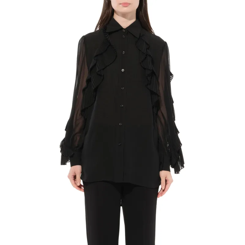 Long Sleeves Shirts in Black sold by MARAIS