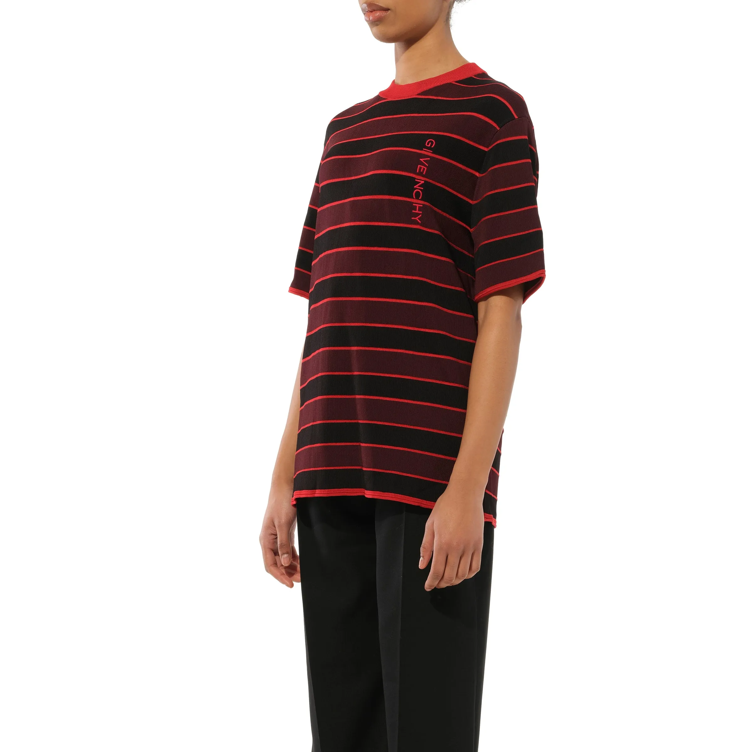 Striped Sweater in Burgundy/Black sold by MARAIS product image thumbnail 5