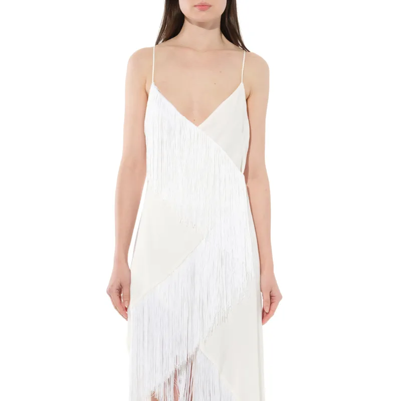 Fringes Dress in White made by Givenchy