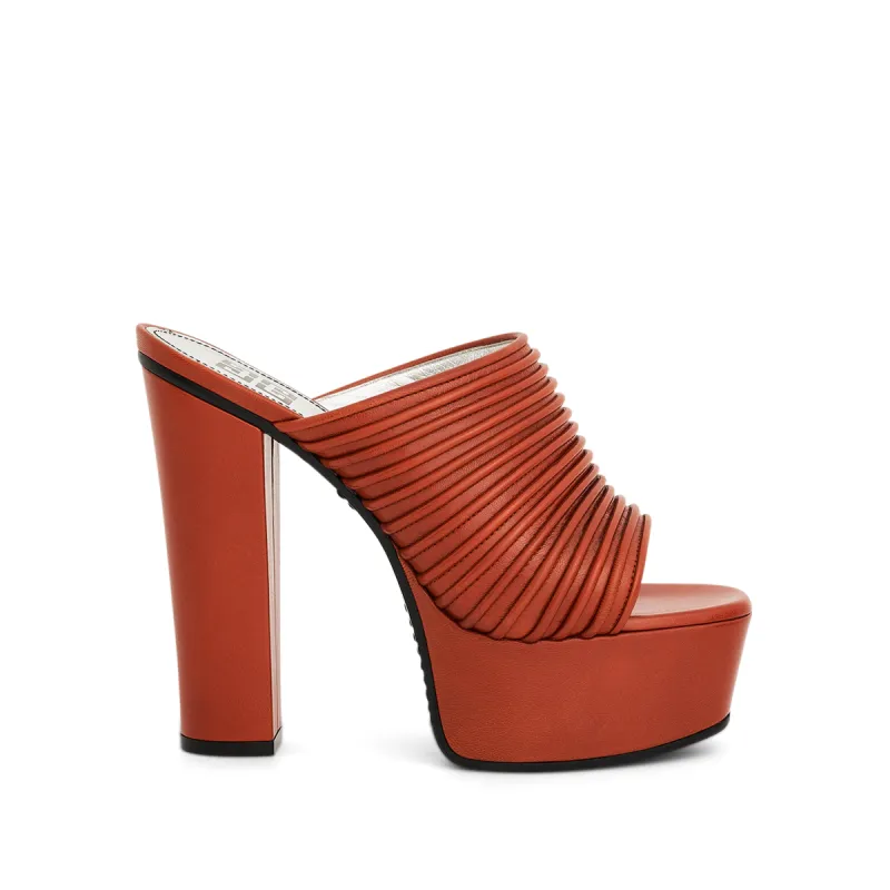 Look Book Mule in Orange sold by MARAIS