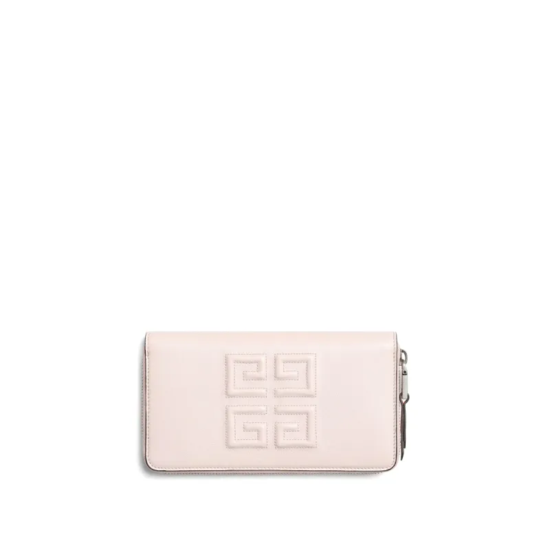 Embroidered 4G Long Zip Wallet in Pink sold by MARAIS