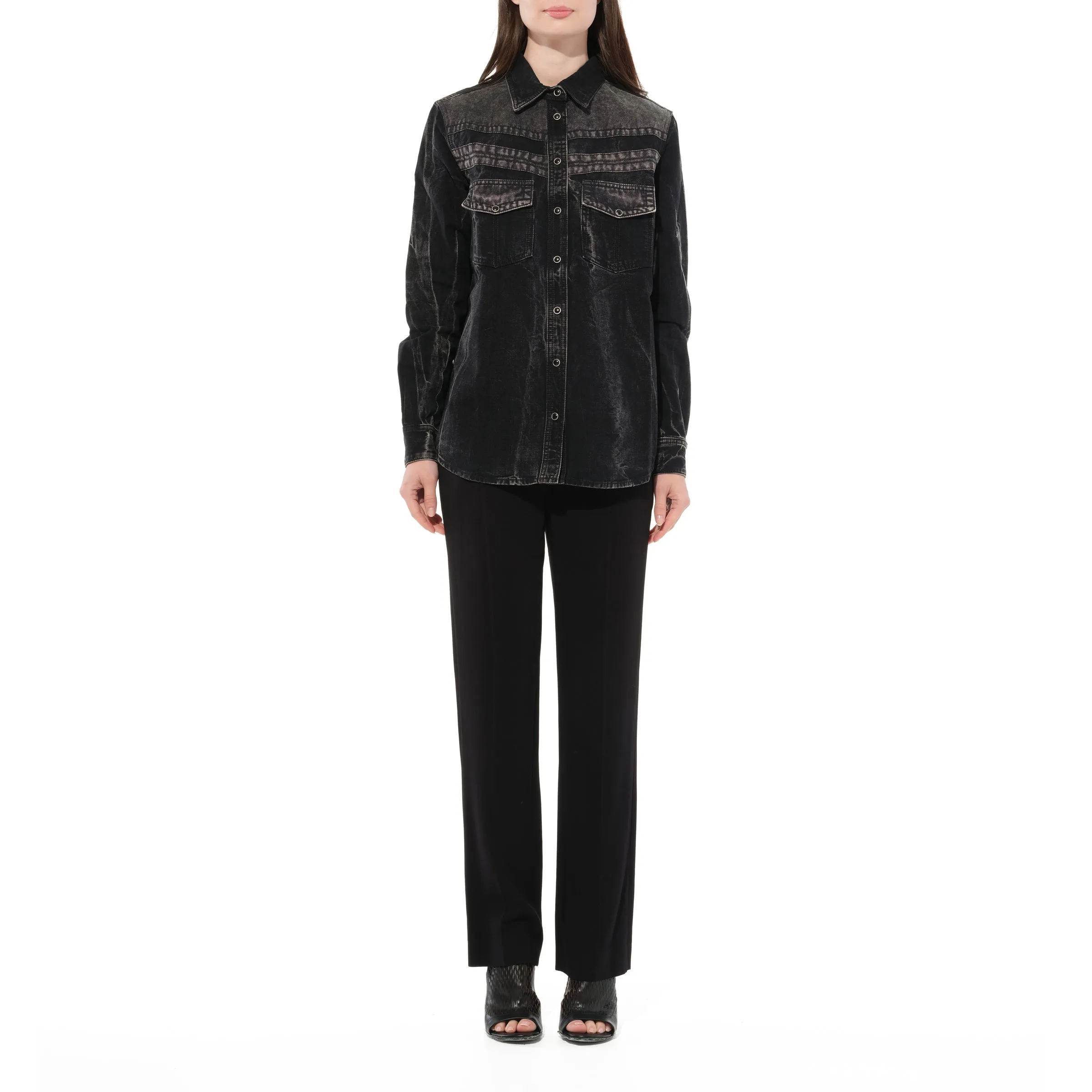 Long Sleeve Shirts in Black sold by MARAIS product image thumbnail 4