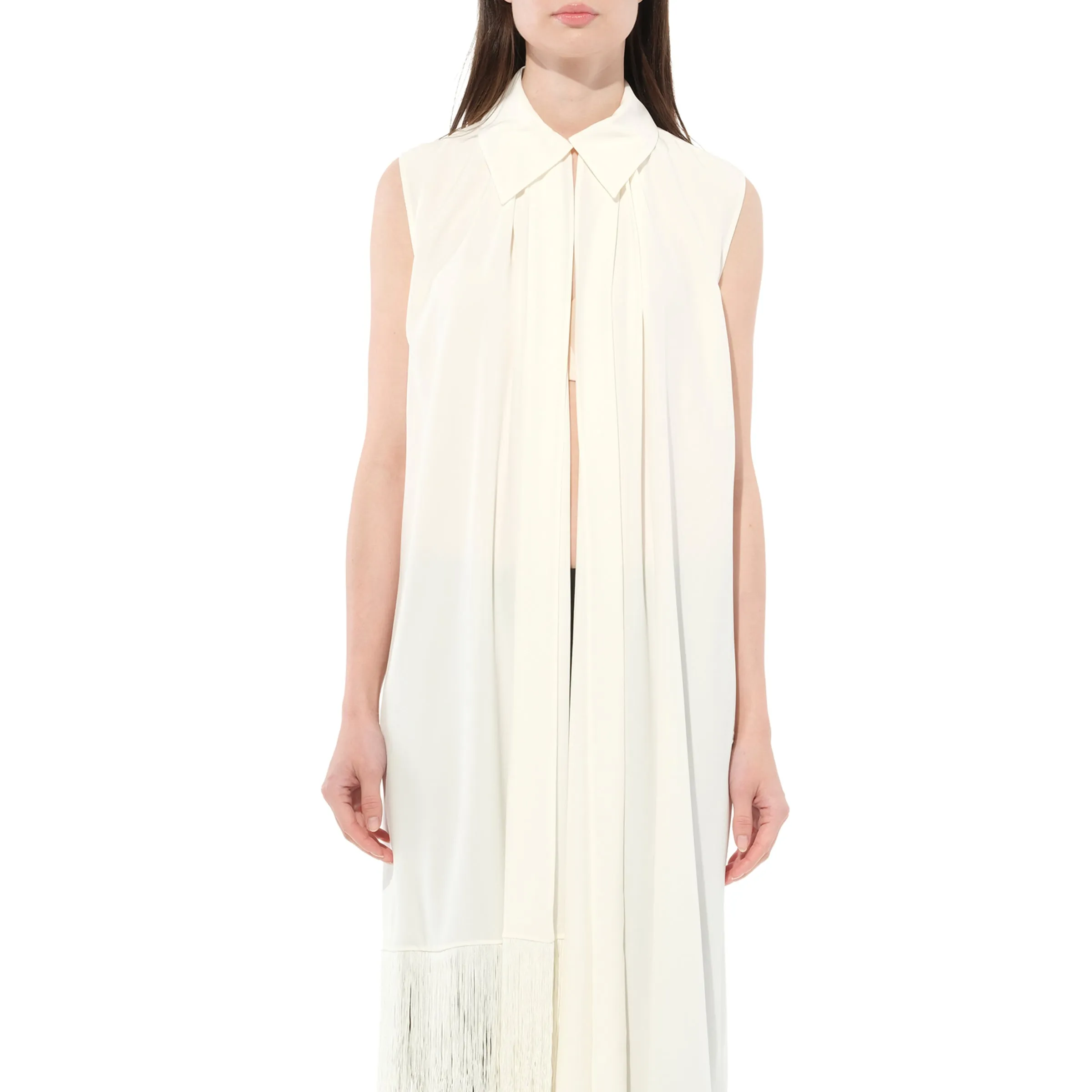 Sleeveless Shirt in White sold by MARAIS