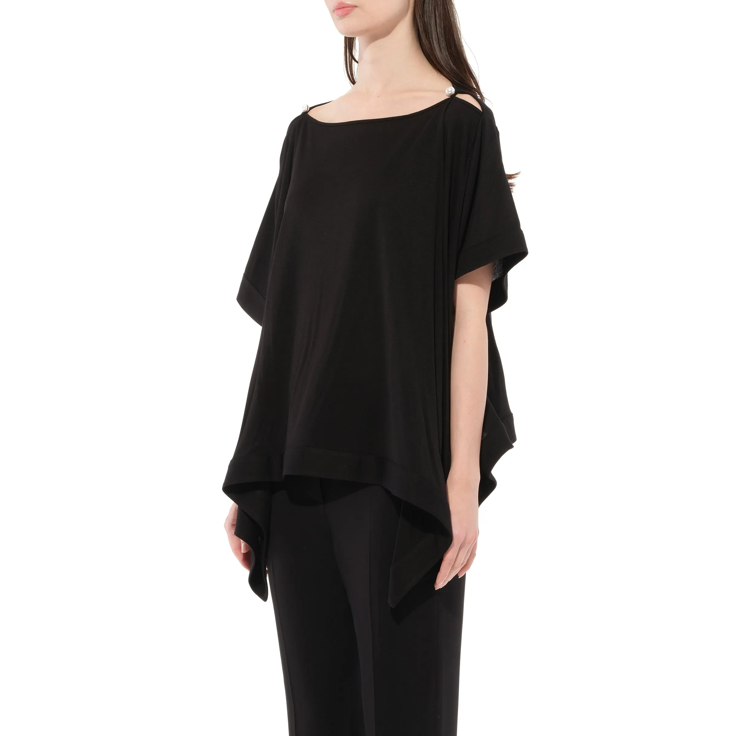 Short Sleeve Tops in Black sold by MARAIS product image thumbnail 5