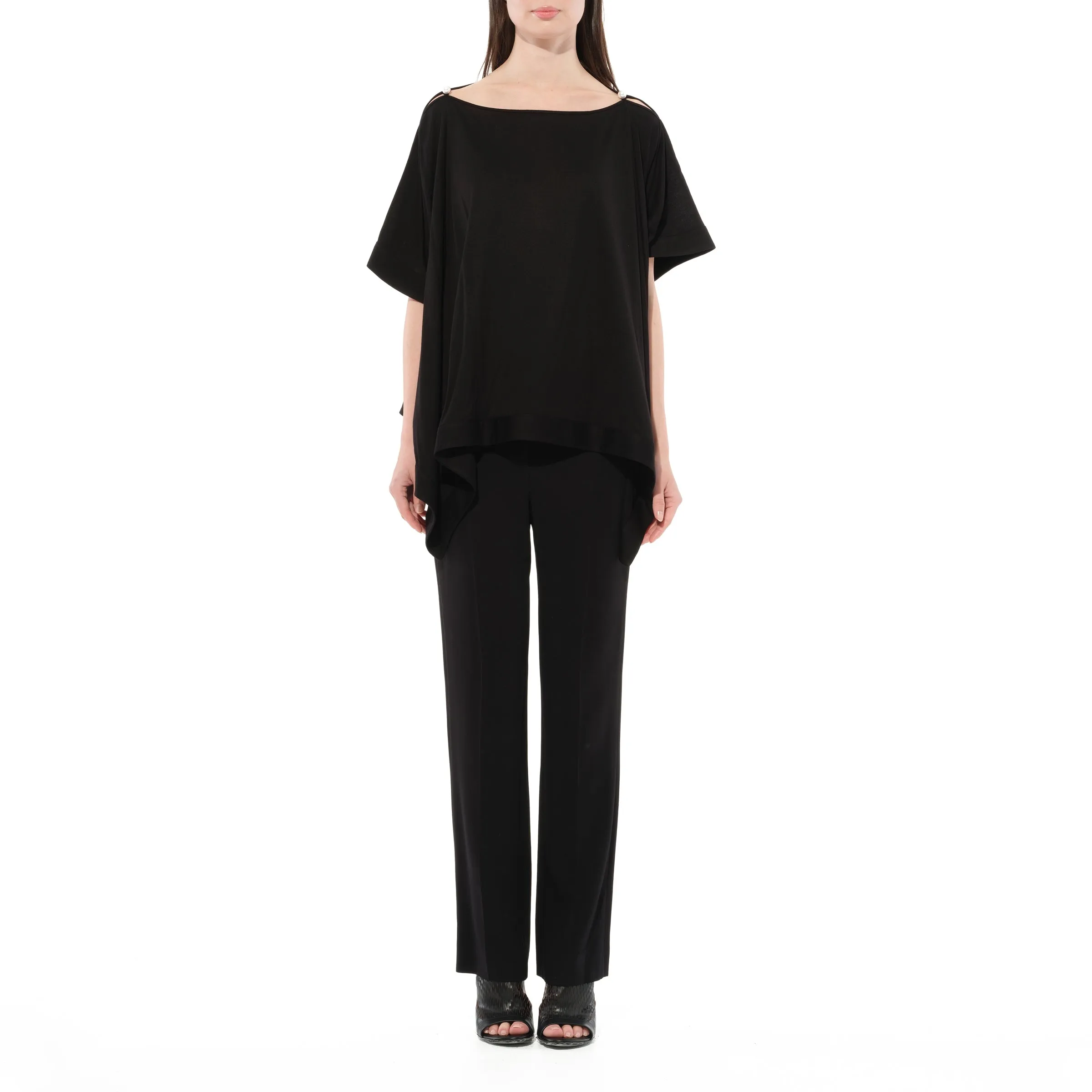Short Sleeve Tops in Black sold by MARAIS product image thumbnail 4