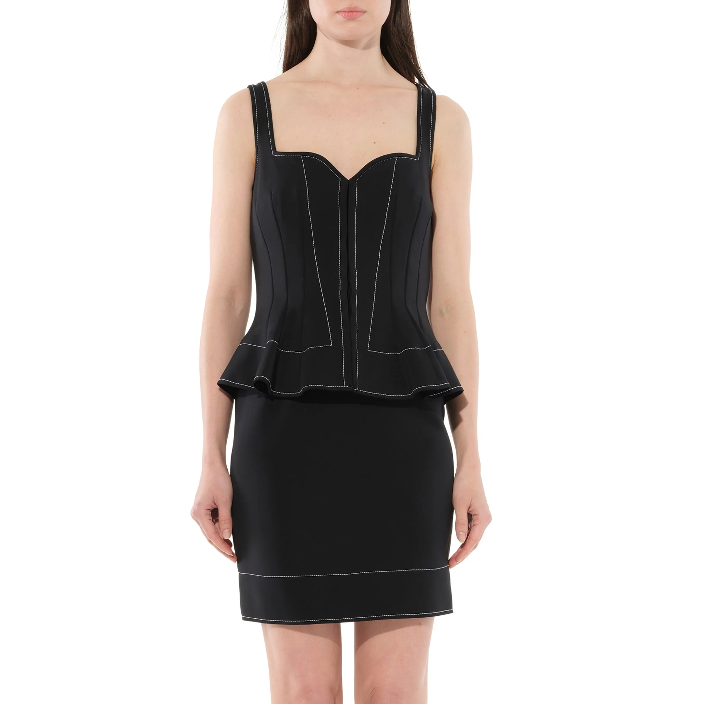 Contrast Short Dress in Black sold by MARAIS