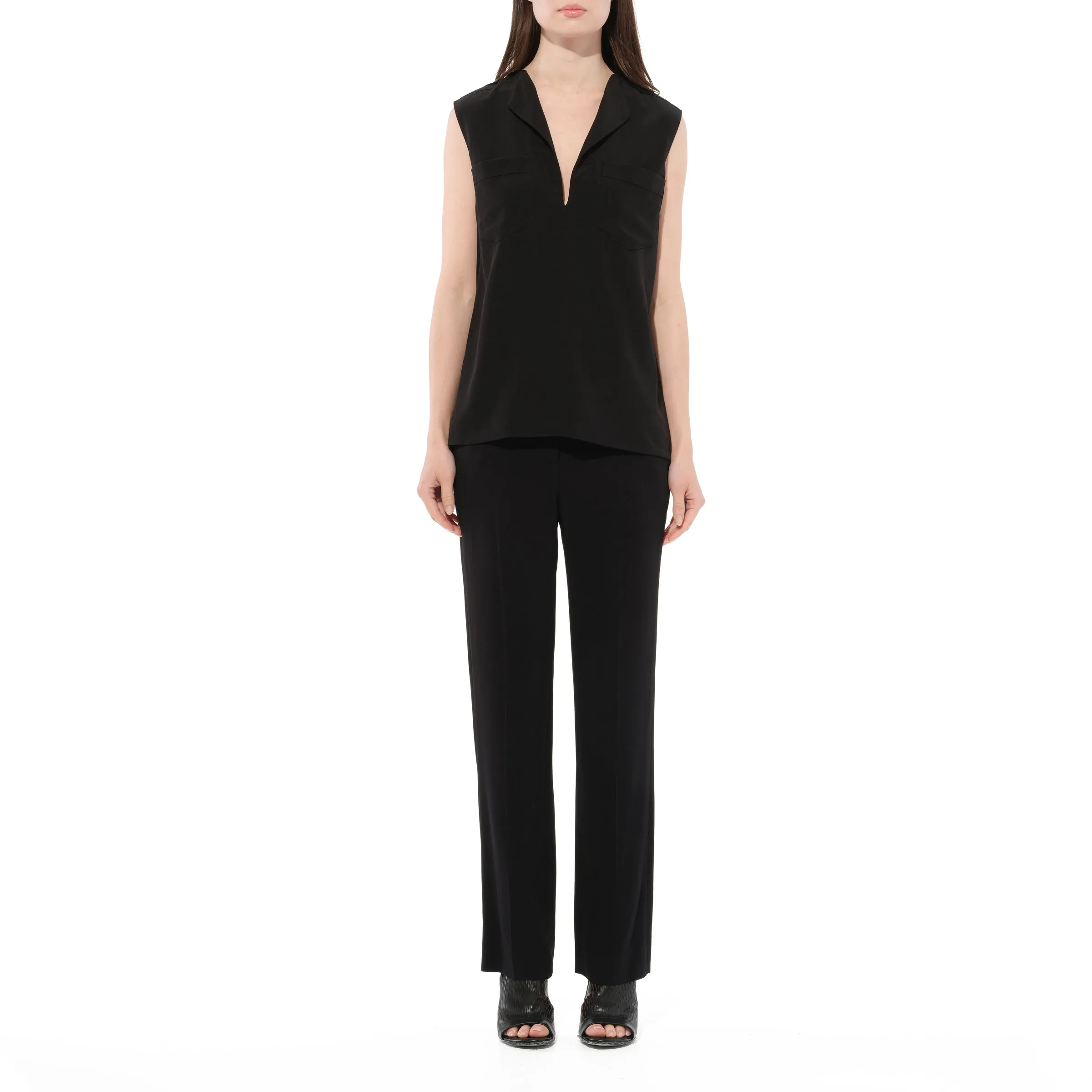 Sleeveless Shirt in Black sold by MARAIS product image thumbnail 4