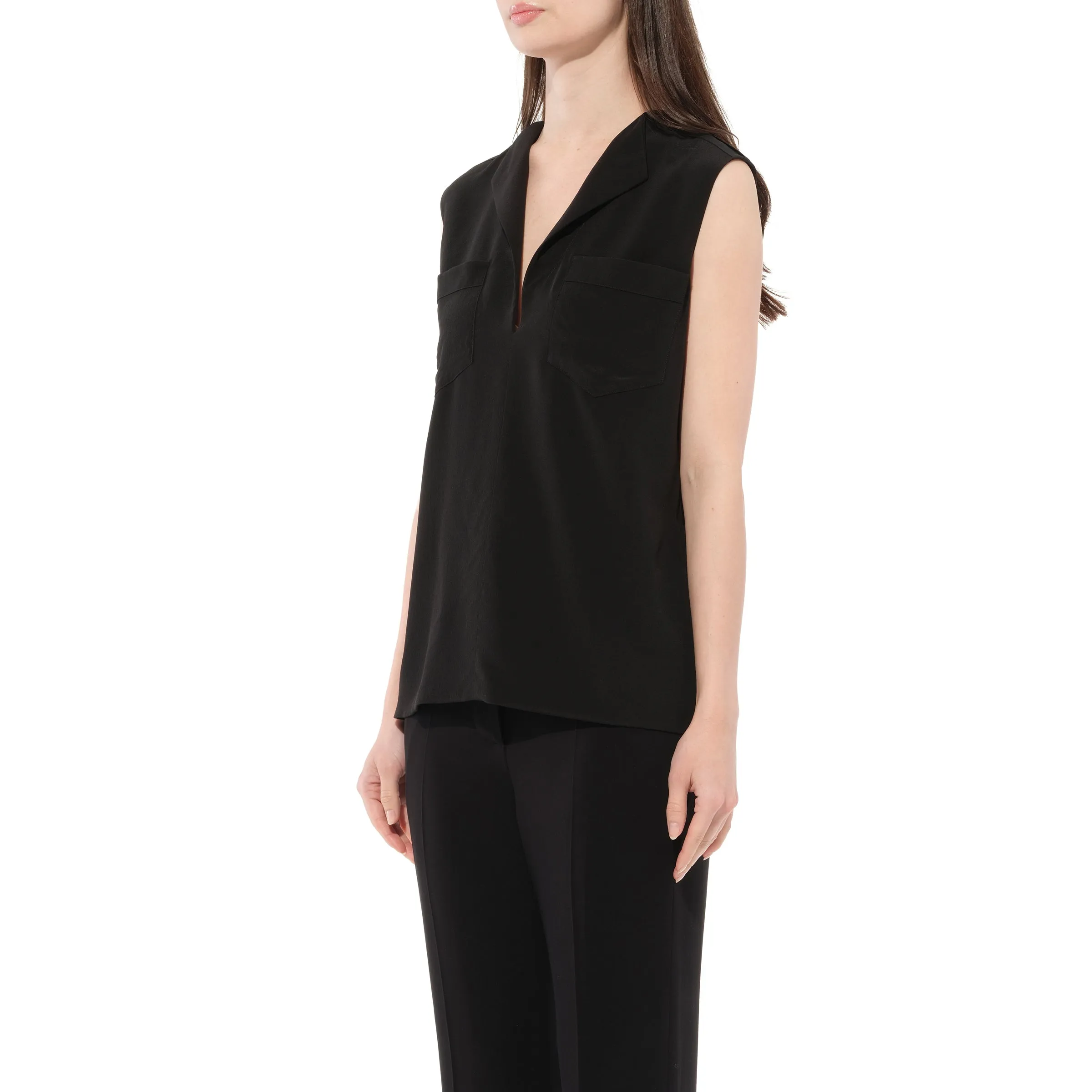 Sleeveless Shirt in Black sold by MARAIS product image thumbnail 5