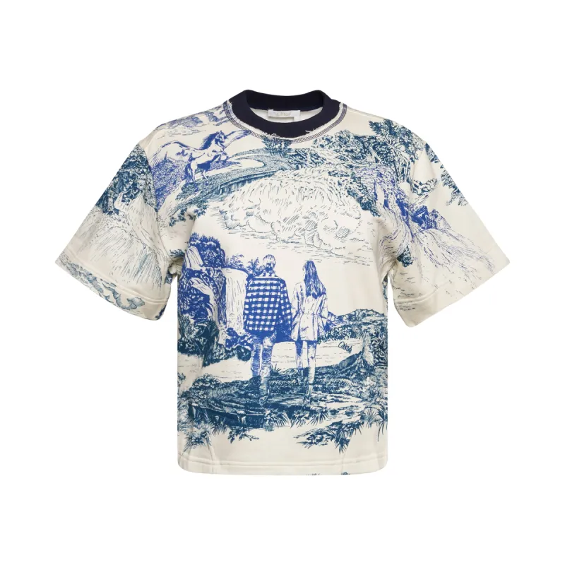 Print Top in White sold by MARAIS