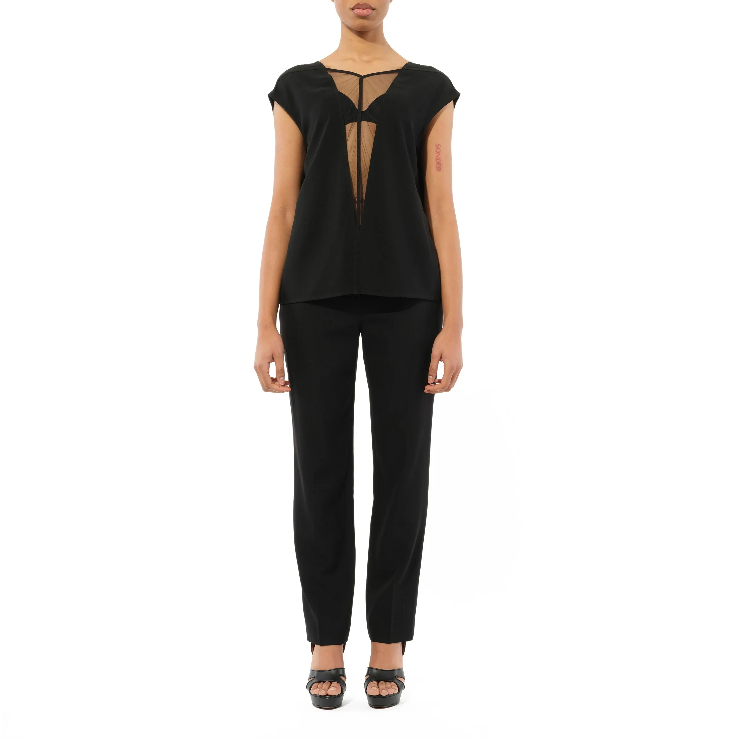 Double V Top in Black sold by MARAIS product image thumbnail 4