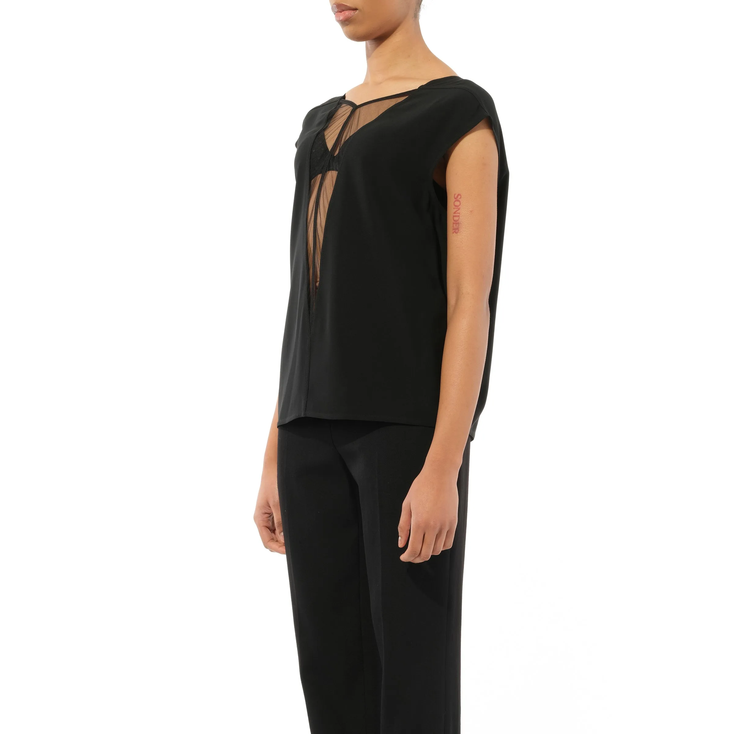 Double V Top in Black sold by MARAIS product image thumbnail 5