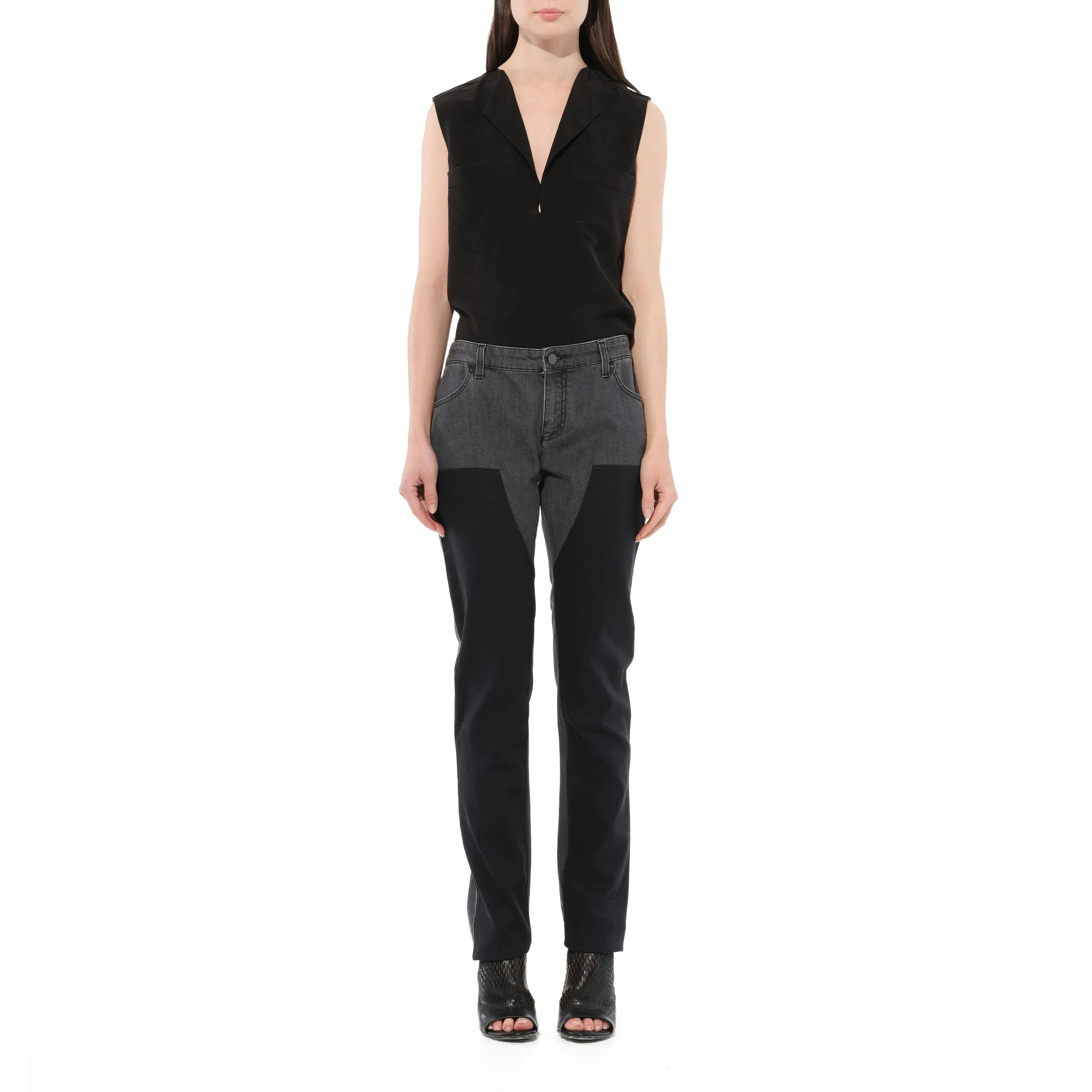 Jeans in Two Tone Black sold by MARAIS product image thumbnail 4