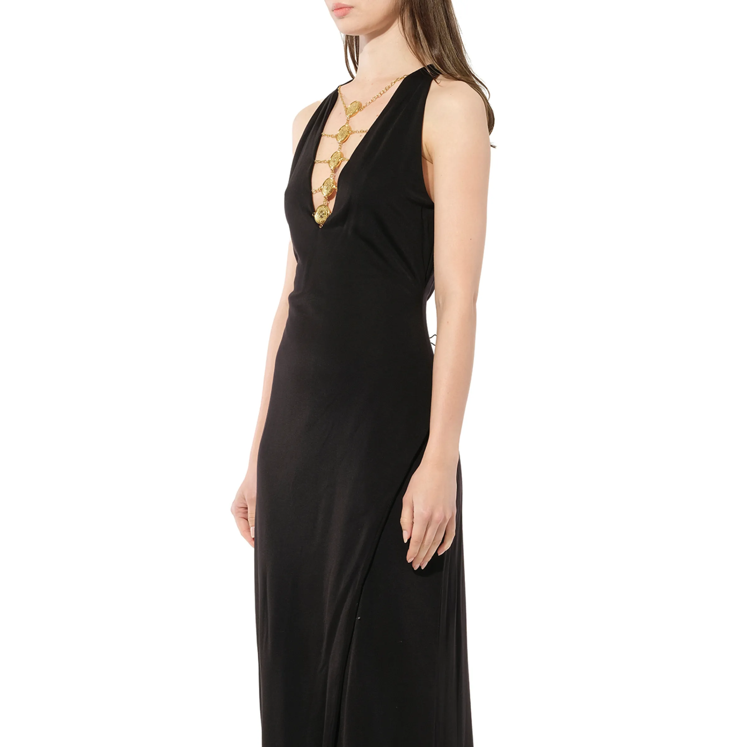 Sleeveless Coin Long Dress in Black sold by MARAIS product image thumbnail 5