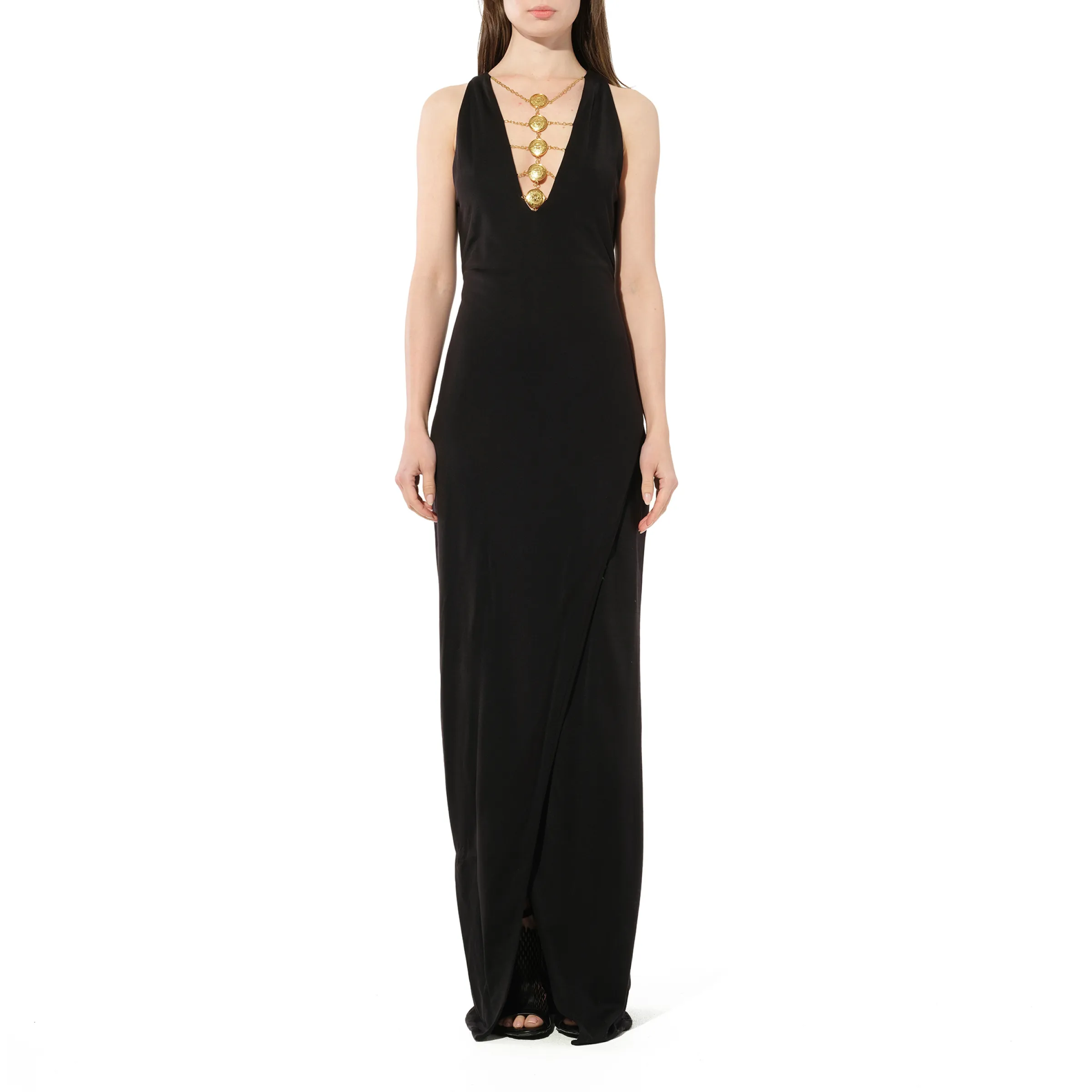 Sleeveless Coin Long Dress in Black sold by MARAIS product image thumbnail 4