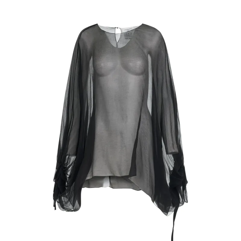 Sheer Top in Black sold by MARAIS