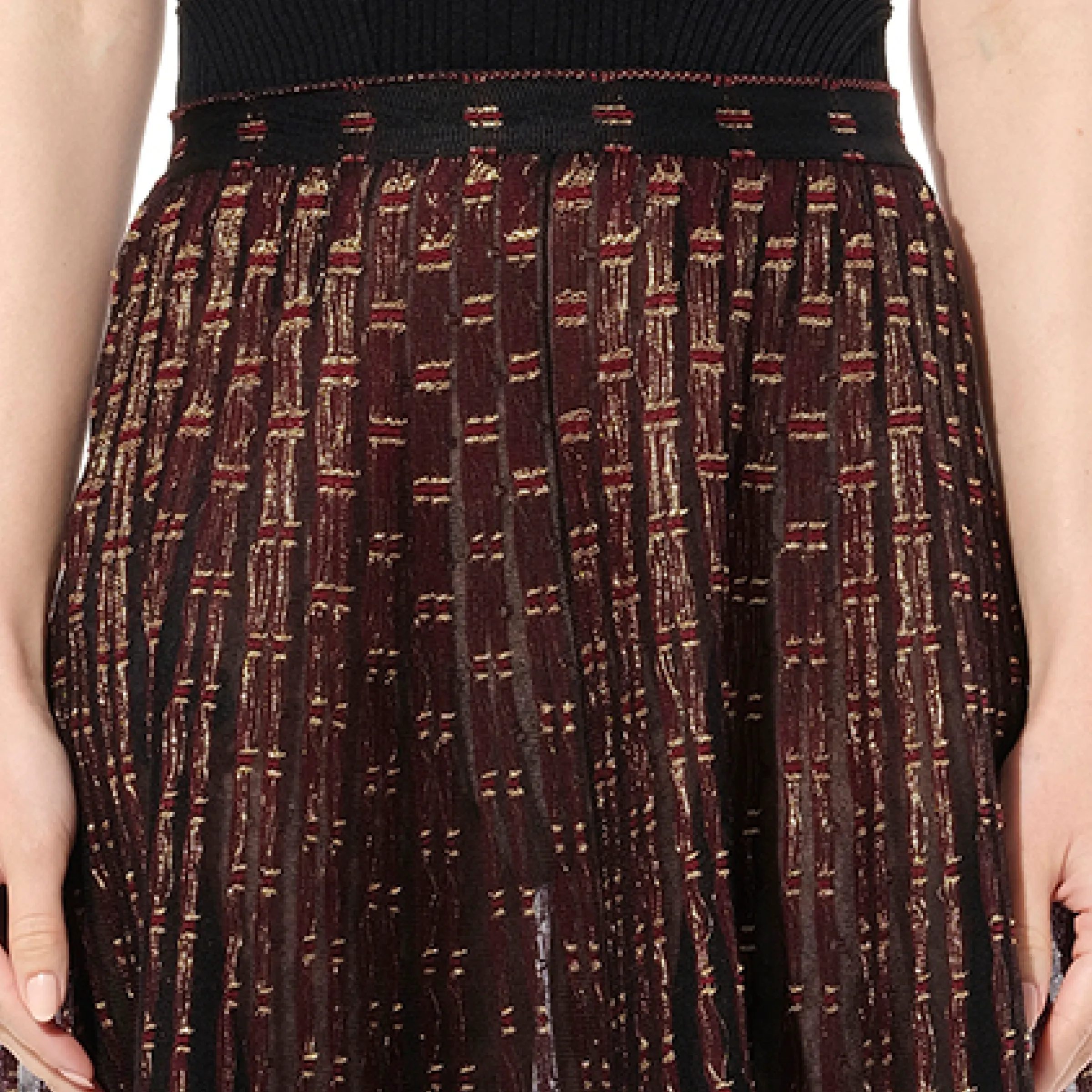 Metal Tulle Skirt in Red/Gold sold by MARAIS product image thumbnail 2