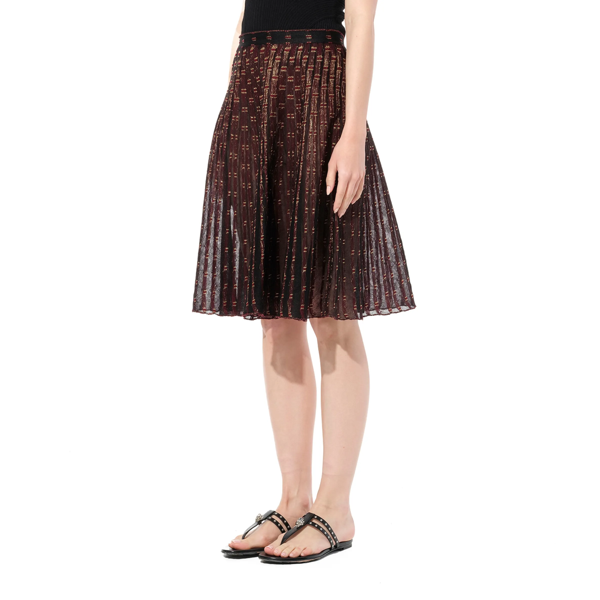 Metal Tulle Skirt in Red/Gold sold by MARAIS product image thumbnail 5