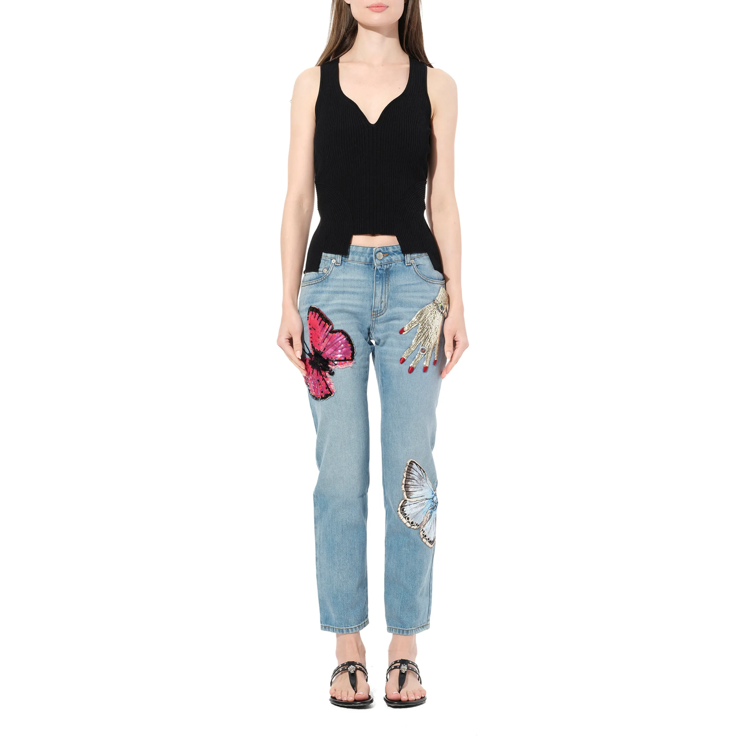 Denim Pants with Print sold by MARAIS product image thumbnail 4