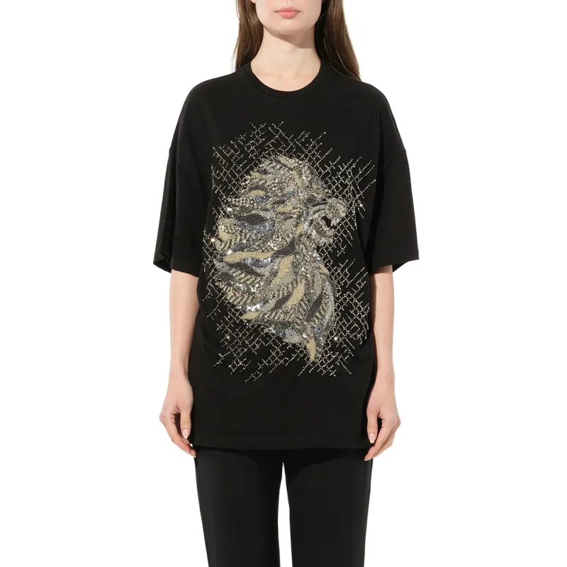 Lion Jewel T-Shirt in Black sold by MARAIS