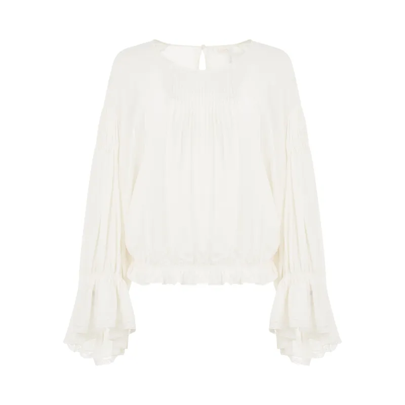 Long Sleeve Top in White sold by MARAIS