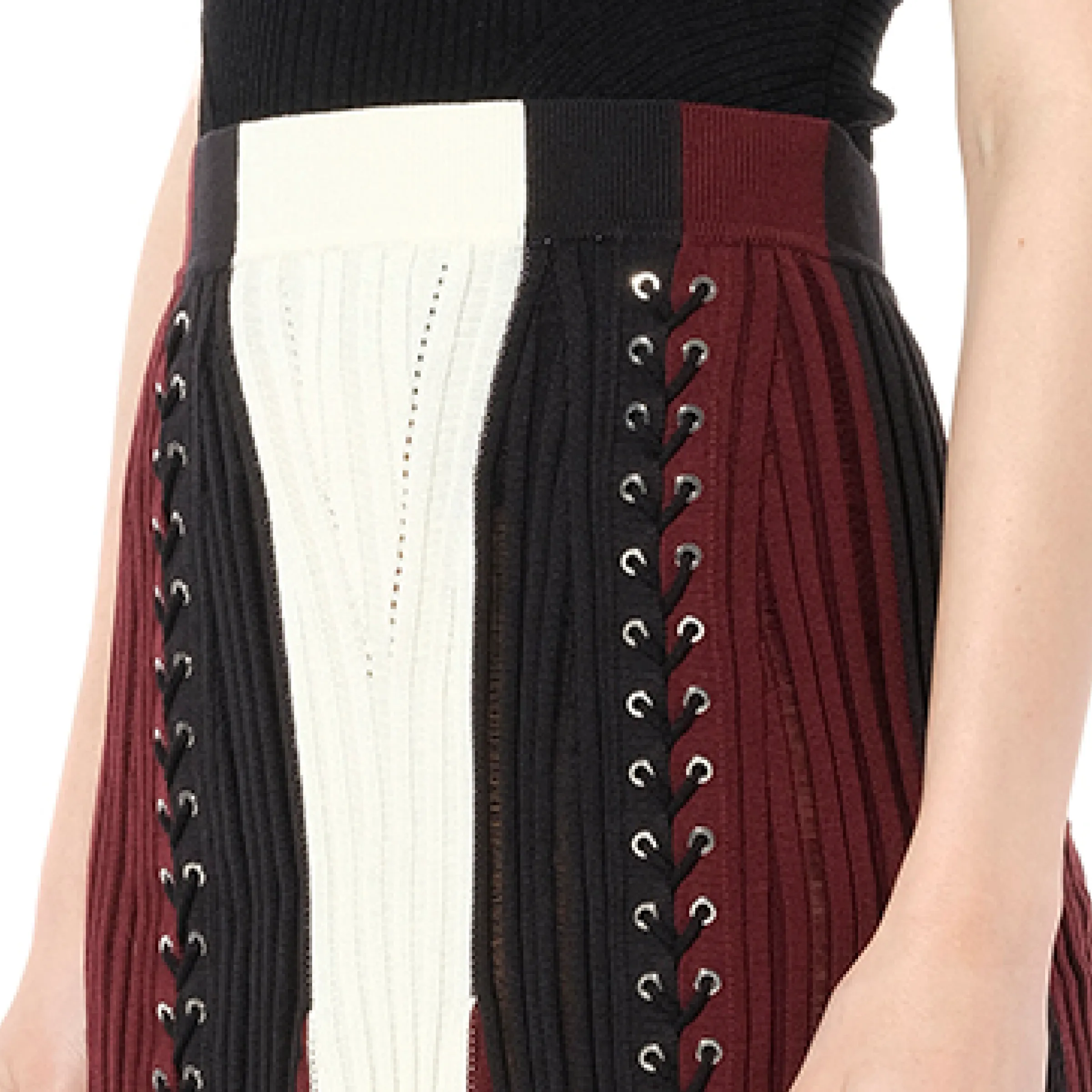 Laddered Mini Skirt in Black sold by MARAIS product image thumbnail 3