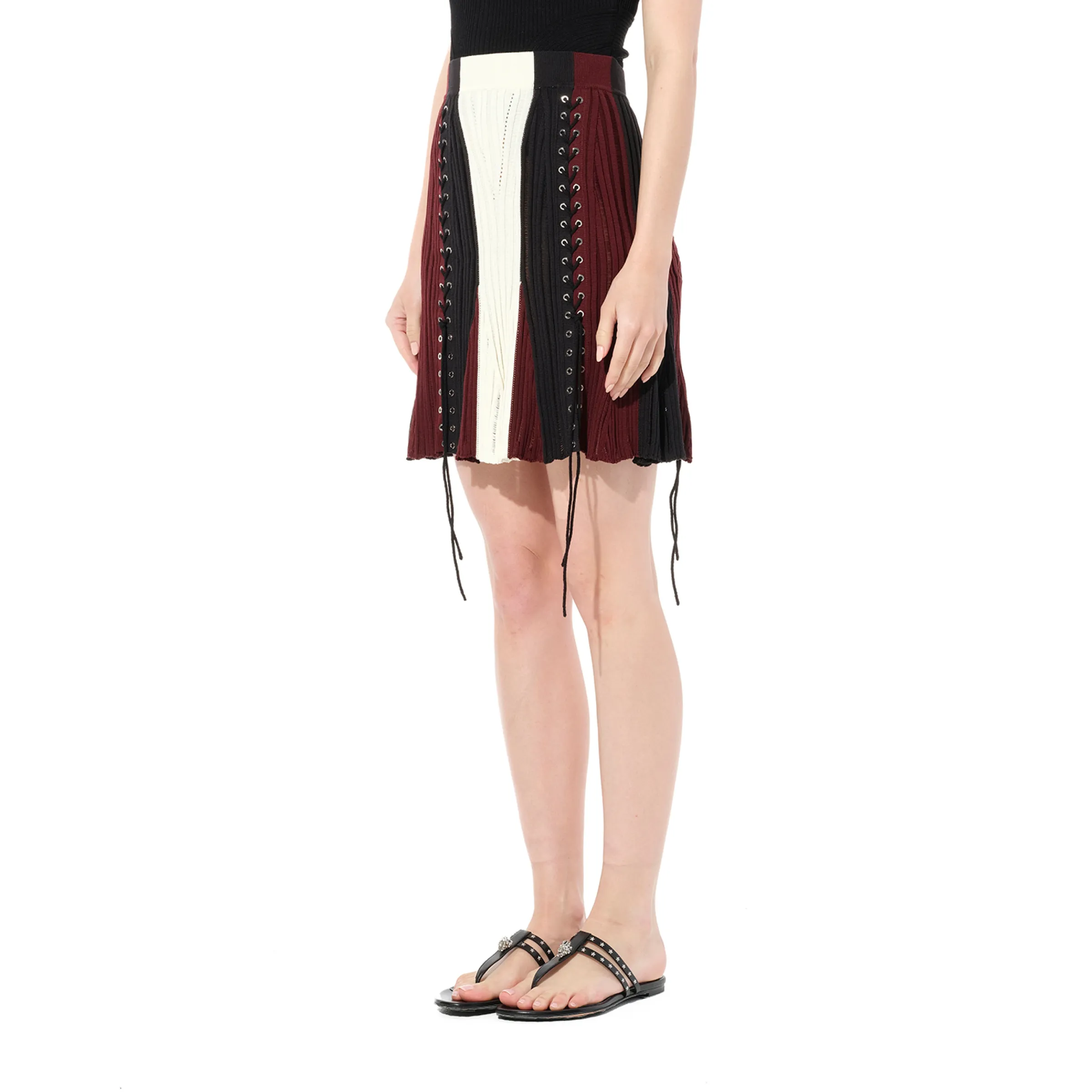 Laddered Mini Skirt in Black sold by MARAIS product image thumbnail 5