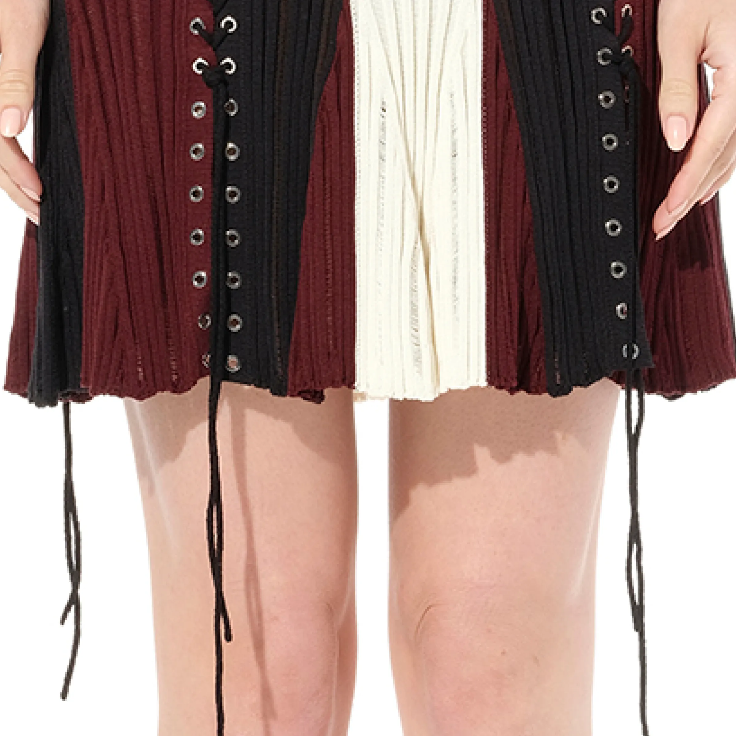 Laddered Mini Skirt in Black sold by MARAIS product image thumbnail 2