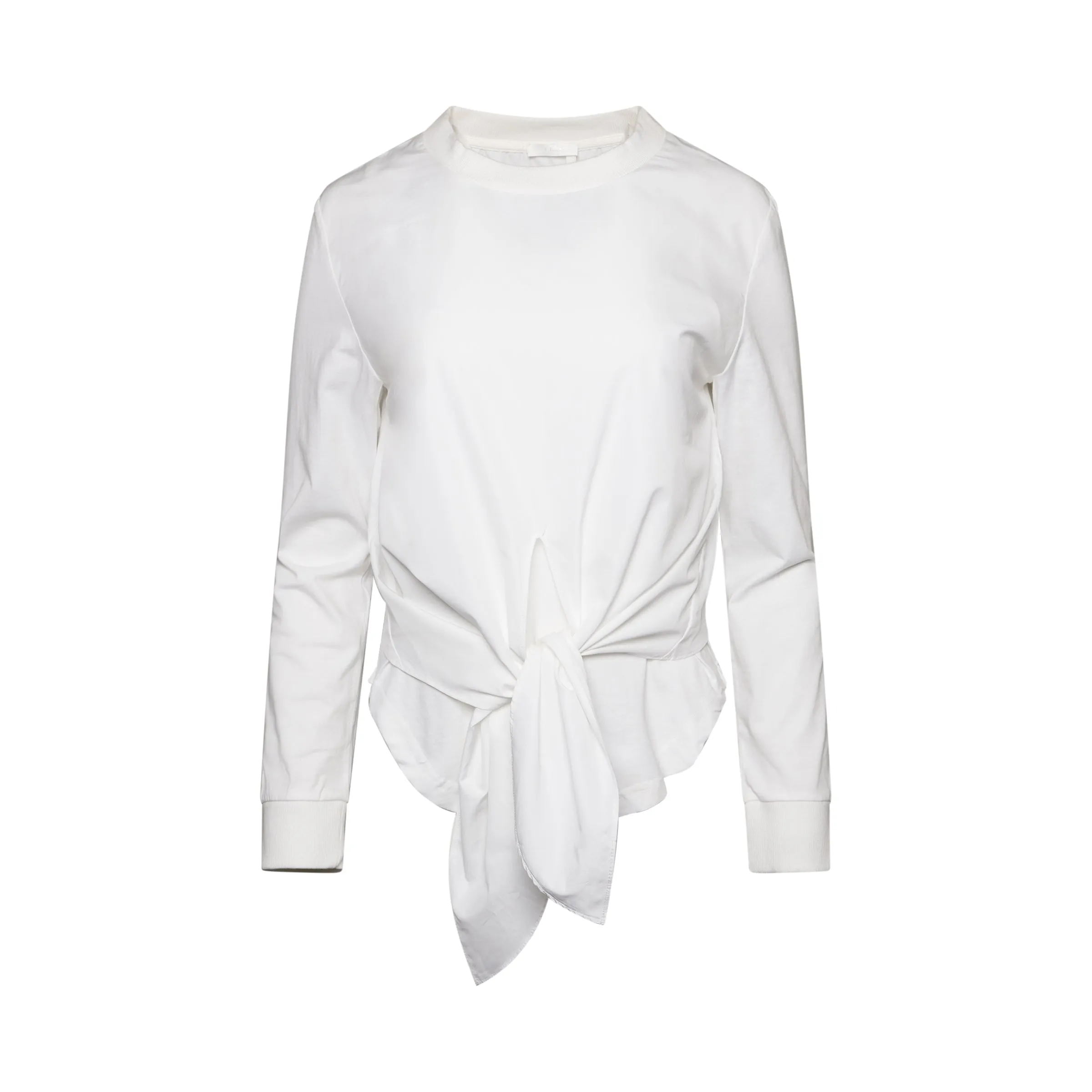 Longsleeve Knot Top in White sold by MARAIS