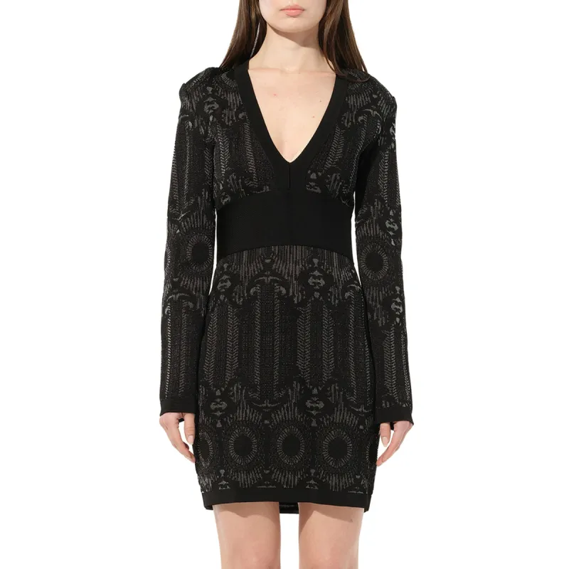Maille Knit Dress in Black/Silver sold by MARAIS