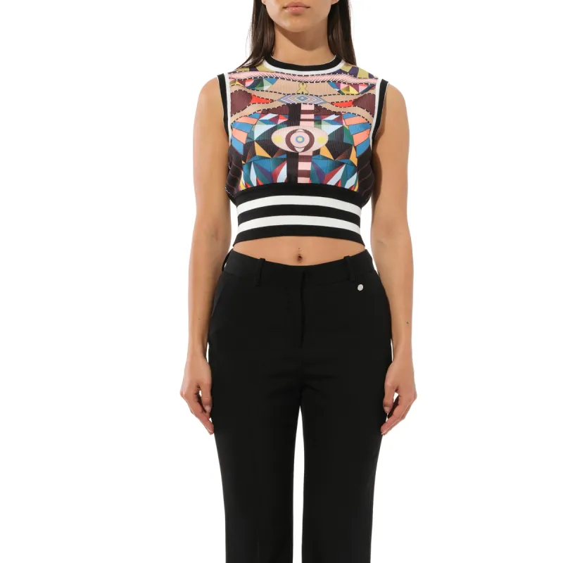 Sleeveless Top in Multicolour sold by MARAIS