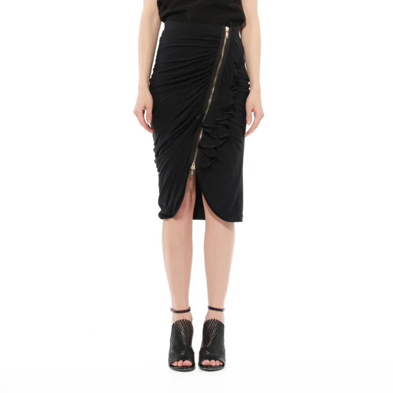 Zip Skirt in Black sold by MARAIS