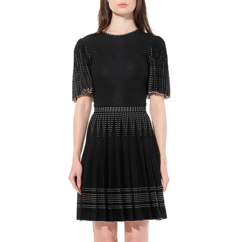 Knit Jacquard Dress in Black/White sold by MARAIS