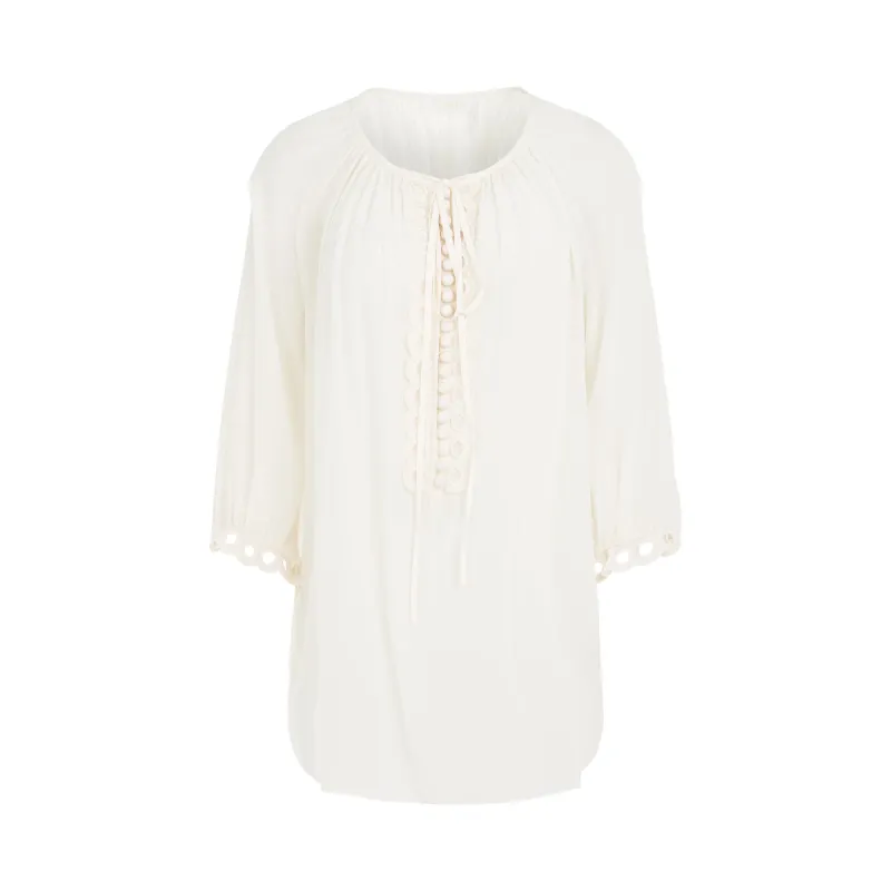 Long Sleeve Top in Milk sold by MARAIS